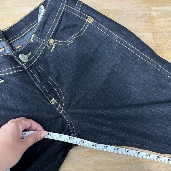 TUFI DUEK Jeans Denim Flare Leg Belted Pants Womens 42 Dark Wash Brazil Y2K 90s - Picture 13 of 13